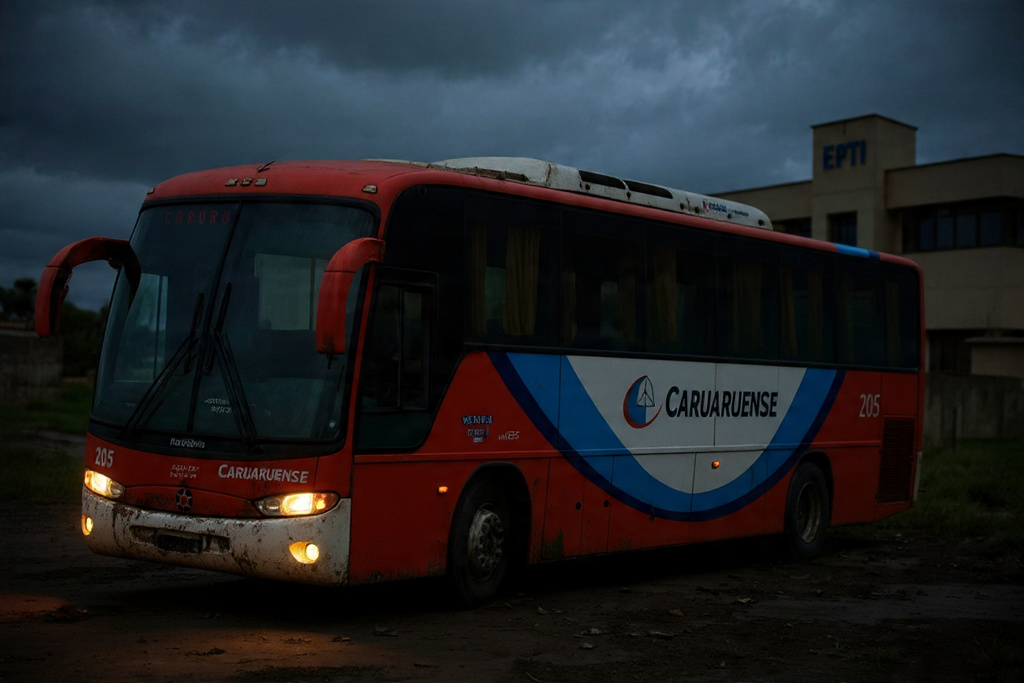 Ônibus irregular interditado pela EPTI Pernambuco evidenciando crise na fiscalização do transporte intermunicipal