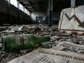 arrafa de cerveja em cenário de retração simbolizando a crise na Heineken e queda de vendas