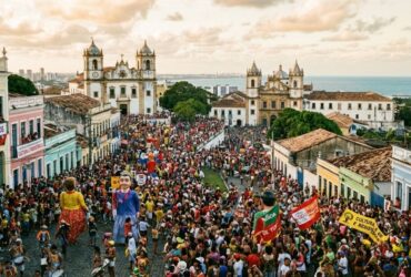 Foliões nas ladeiras do Sítio Histórico durante o Carnaval, foco da atuação da oposição em Olinda