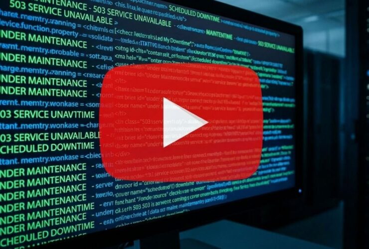 Logotipo do YouTube indicando problemas técnicos após confirmação de que o YouTube caiu