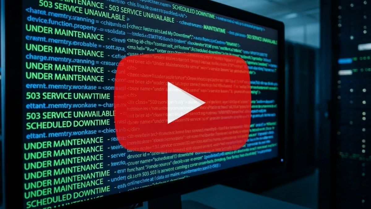 Logotipo do YouTube indicando problemas técnicos após confirmação de que o YouTube caiu